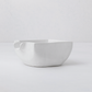 Handmade creamy white ceramic serve bowl 5428, organic shape, 6"Dia x 3.5"H.