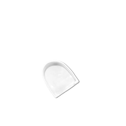 Handmade Montes Doggett ceramic table spoon rest 4944, creamy white glaze, 3.25"L x 4"W x 2"H.