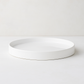 Handmade Montes Doggett ceramic tray, creamy white glaze, 10" round.
