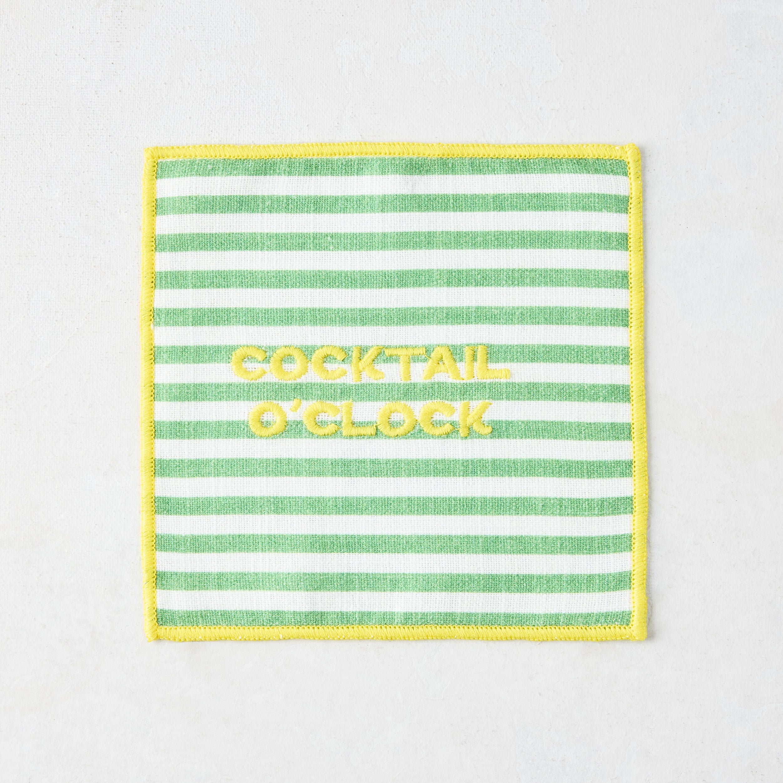 Hudson Grace Happy Hour Stripe Embroidered Coasters - Thumbnail 3