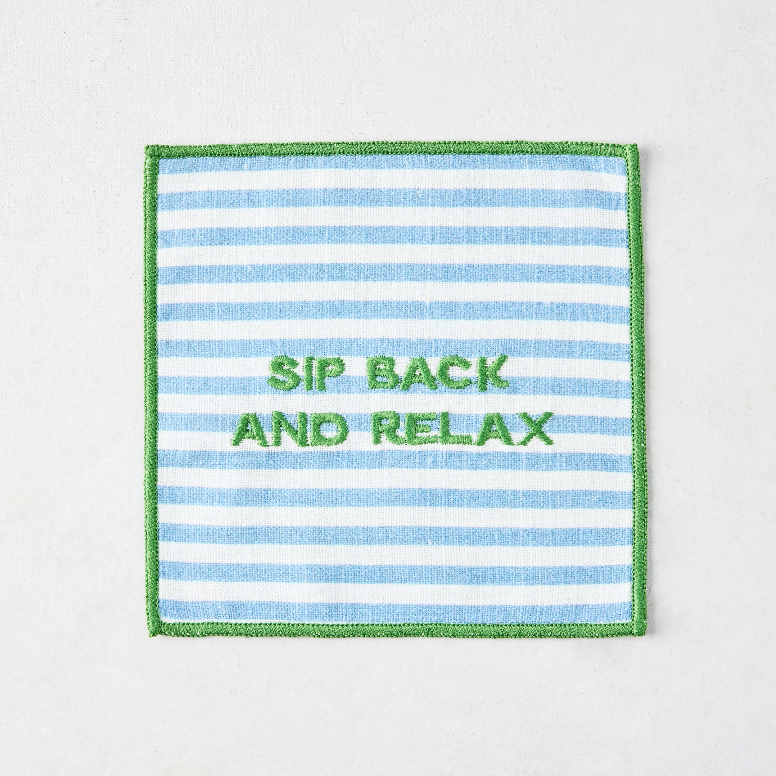 Hudson Grace Happy Hour Stripe Embroidered Coasters - Thumbnail 5