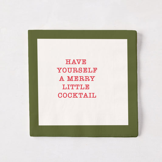 "Have Yourself A Merry Little Cocktail" Christmas Cocktail Napkins, Set of 50