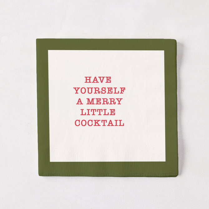 "Have Yourself A Merry Little Cocktail" Christmas Cocktail Napkins, Set of 50