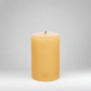 HG Amber Unscented Pillar Candle, 4"x6", with subtle gold HG logo.