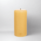 HG Amber Unscented Pillar Candle, 4"x8" paraffin with gold HG logo, oversized cotton wick.