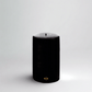 HG Black Unscented Pillar Candle, 4"x6", with gold HG logo.
