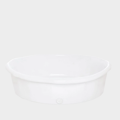 HG Handmade Ceramic Round Baking Dish, creamy white, 11"Dia, by Montes Doggett.