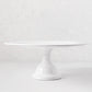 HG Original Large Pedestal Cake Stand, creamy white ceramic, 16"Dia x 6.5"H, classic European design.