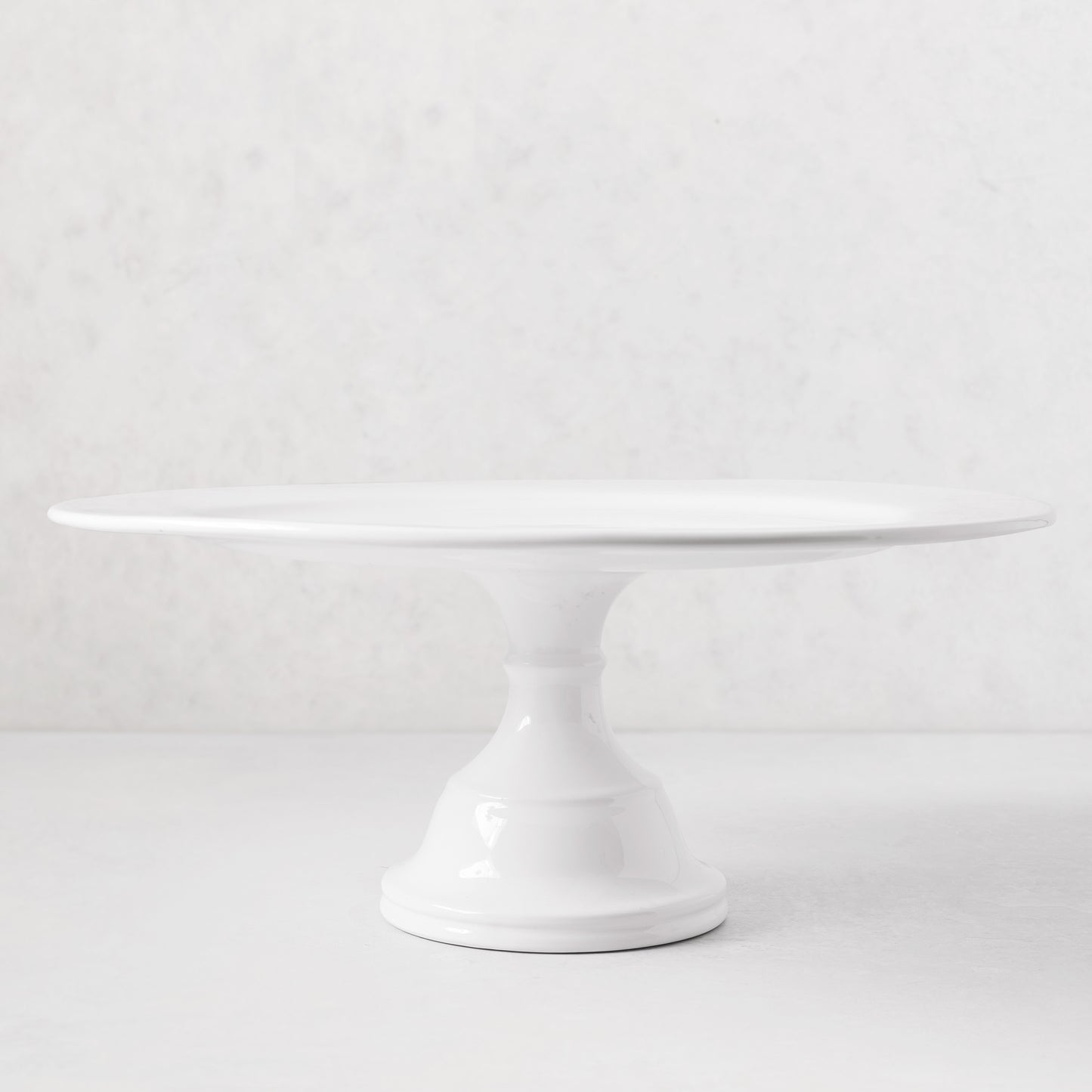 HG Original Large Pedestal Cake Stand, creamy white ceramic, 16"Dia x 6.5"H, classic European design.