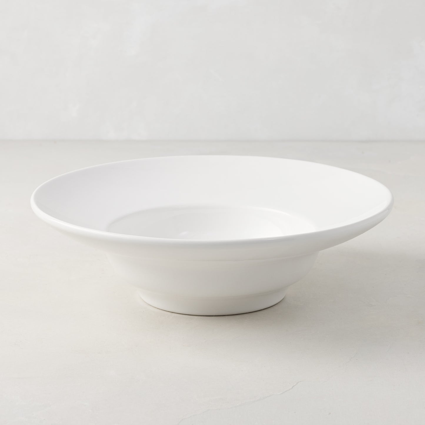 HG Original 9" white ceramic wide-rim soup bowl, handmade in Italy.