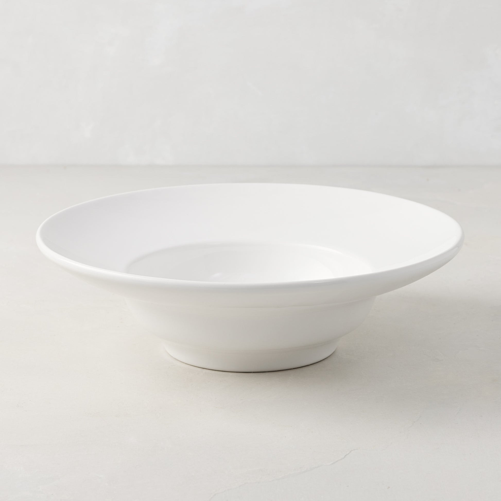 HG Original 9" white ceramic wide-rim soup bowl, handmade in Italy.