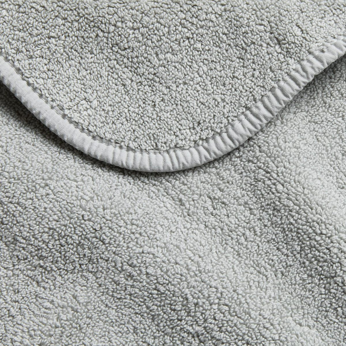 Mist blue Signature bath sheet featuring soft, plush cotton terry fabric with a finished, reinforced stitched edge.