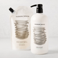 Hudson Grace Sweet Basil dish soap gift set: white bottle with black pump and matching refill pouch.