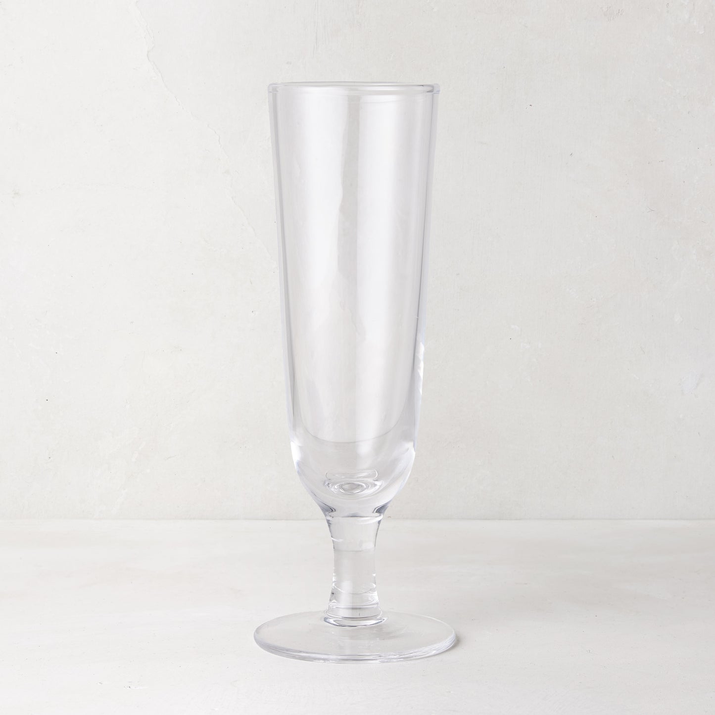 Hudson Champagne Flute, clear chunky glass, 7.7"H, handmade in Poland.