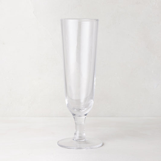 Hudson Champagne Flute, clear chunky glass, 7.7"H, handmade in Poland.