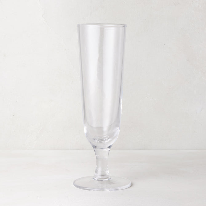 Hudson Champagne Flute, clear chunky glass, 7.7"H, handmade in Poland.