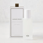 Hudson Grace Brentwood Room Spray, 5 oz frosted glass bottle with white cap, next to its white box.