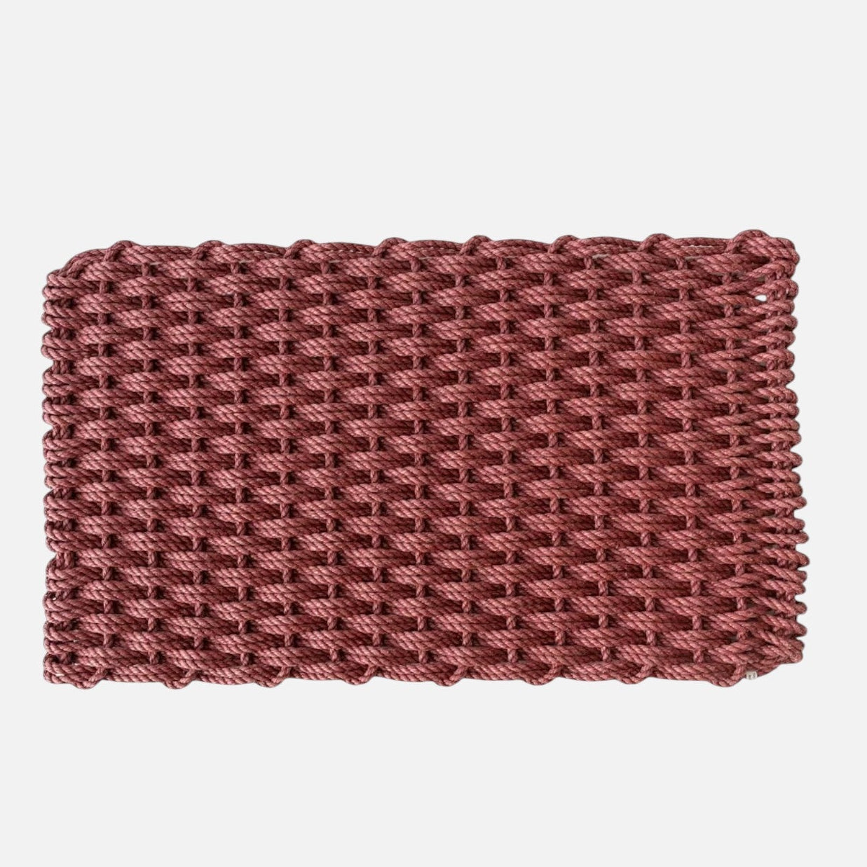 Hudson Grace pomegranate red handwoven braided rope doormat for all-weather outdoor use