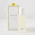 Hudson Grace San Marzano Room Spray: 5.08 oz clear glass bottle with white cap, next to white box with green trim.
