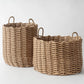 Hudson Grace handwoven wheat lobster rope baskets with sturdy handles for nautical home storage.