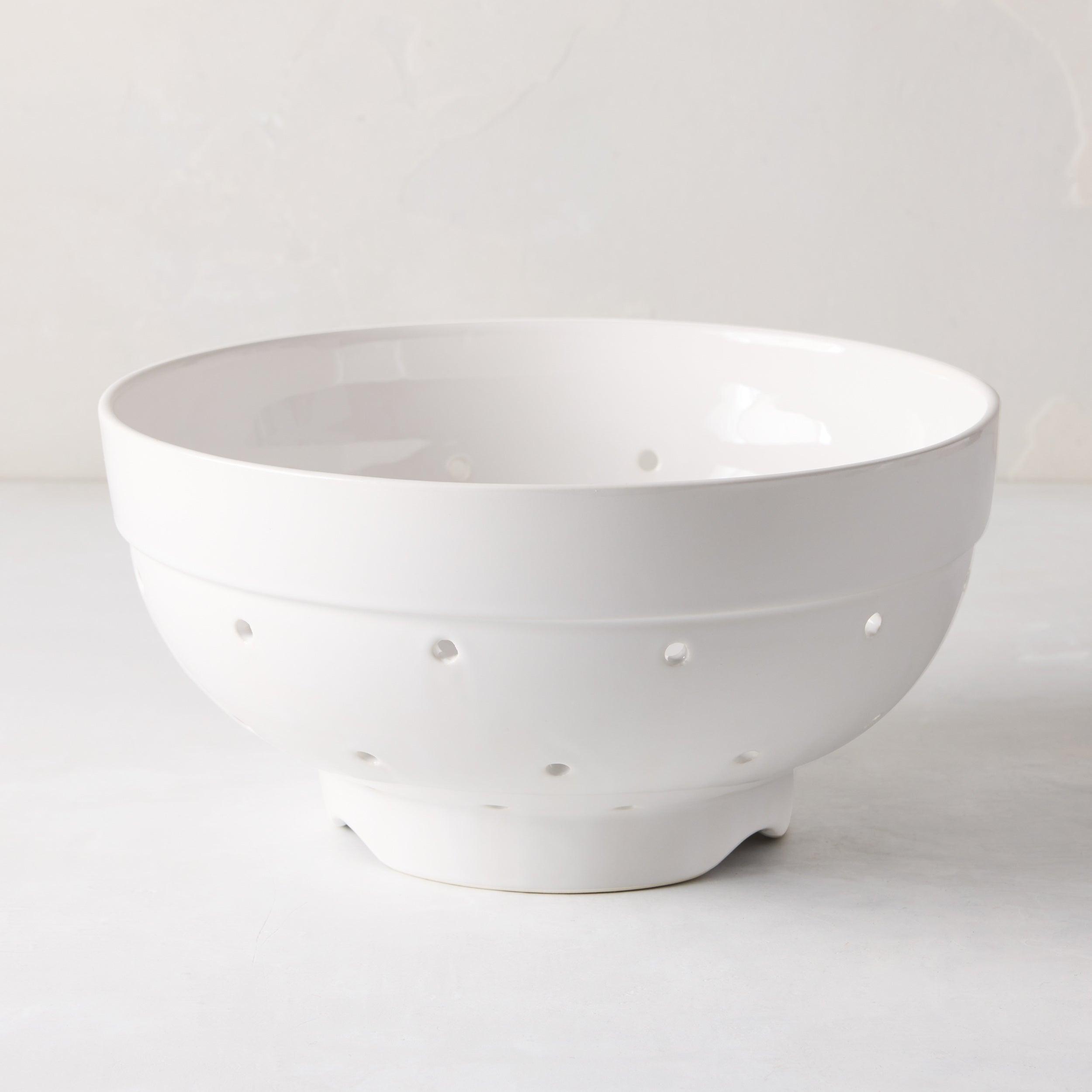 Hudson Grace White Ceramic Colander - Hudson Grace