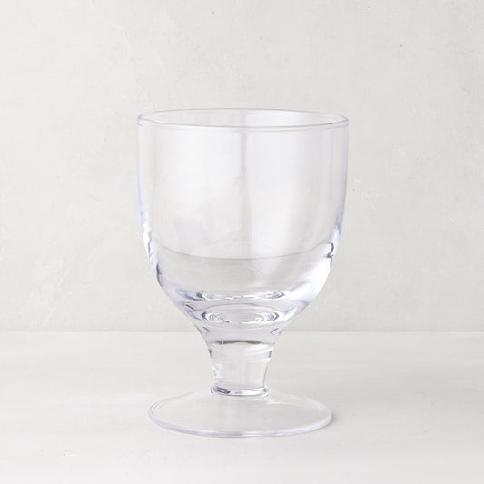 Clear Hudson Water Goblet, chunky style, 3.5"Dia x 6.7"H glass, handmade in Poland.