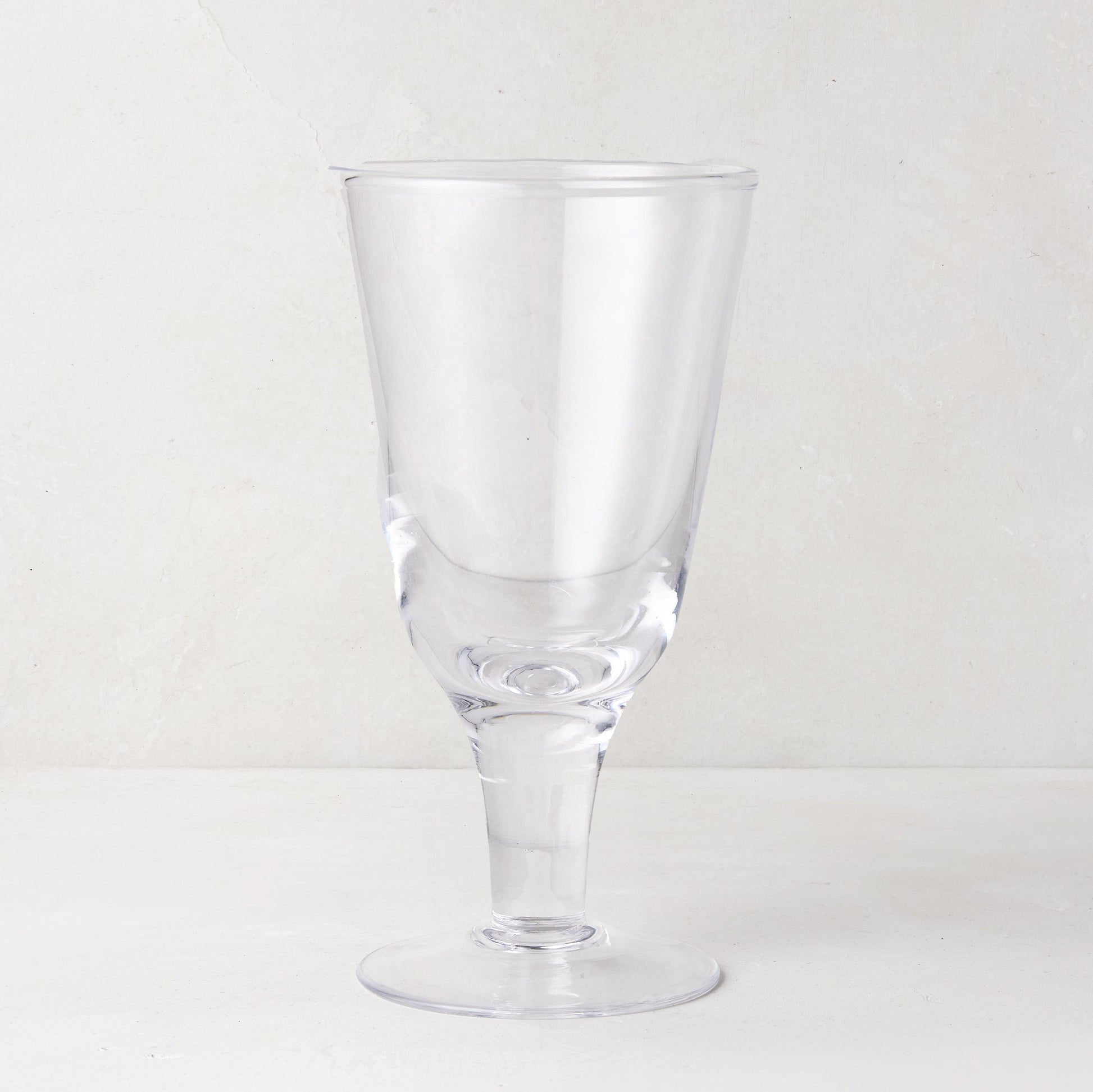 Clear Hudson Wine Glass, chunky style, 3.7"Dia x 5.5"H, handmade glass.