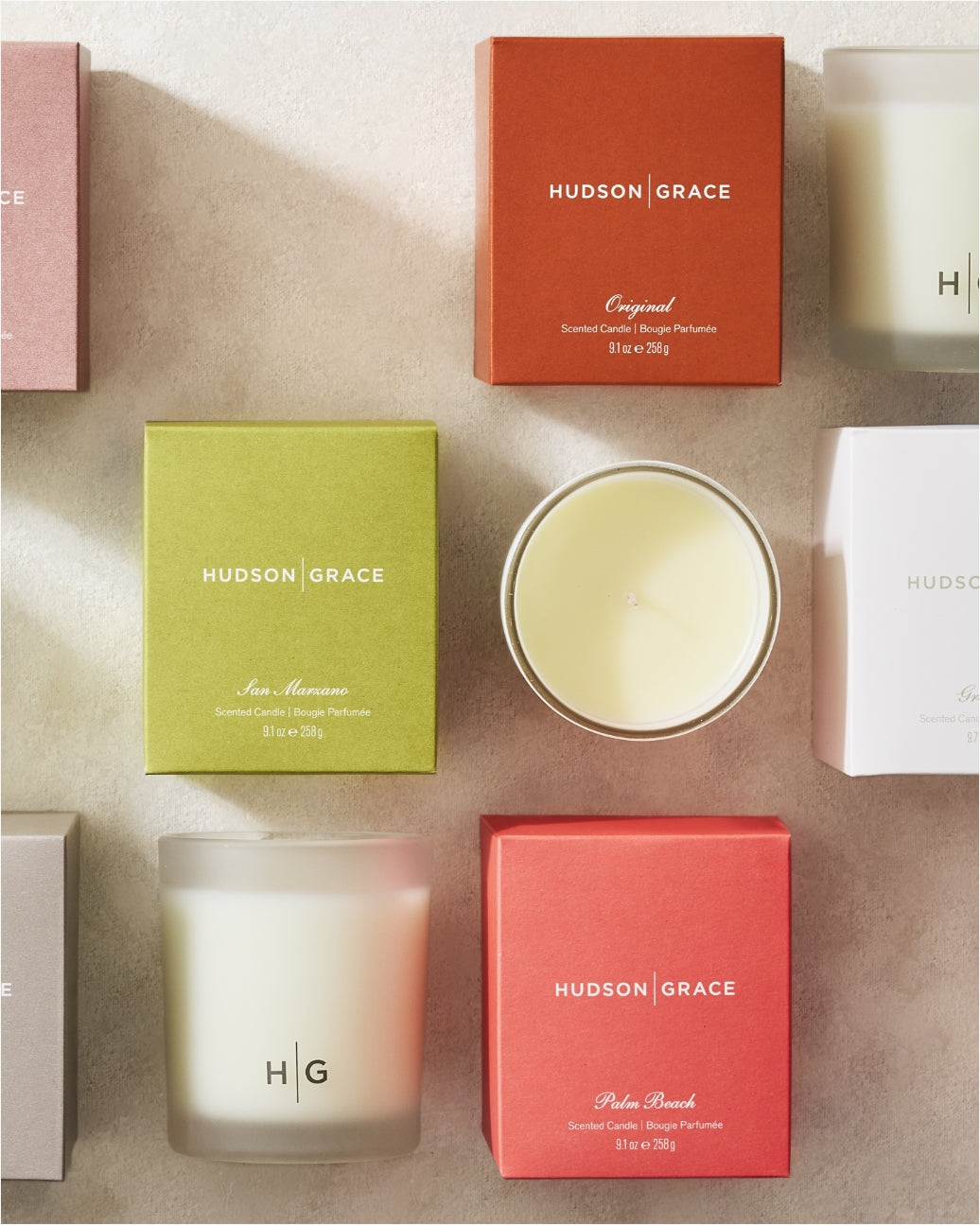 Hudson Grace Signature Candles in Colorful Gift Boxes