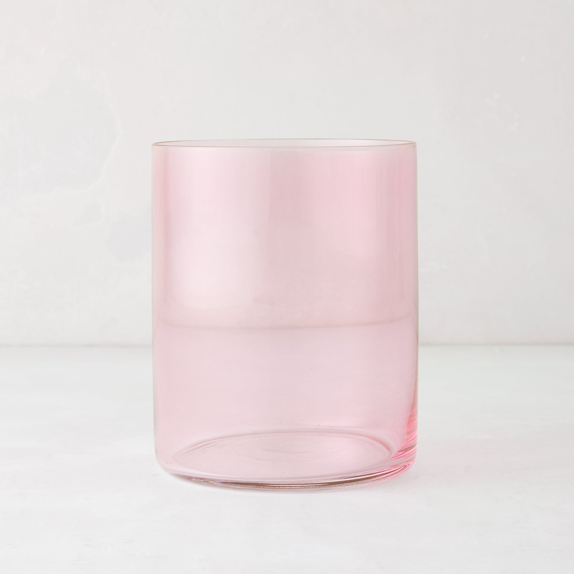 Hugo Pink Double Old Fashioned Glass, sleek and sturdy, made of pink glass.