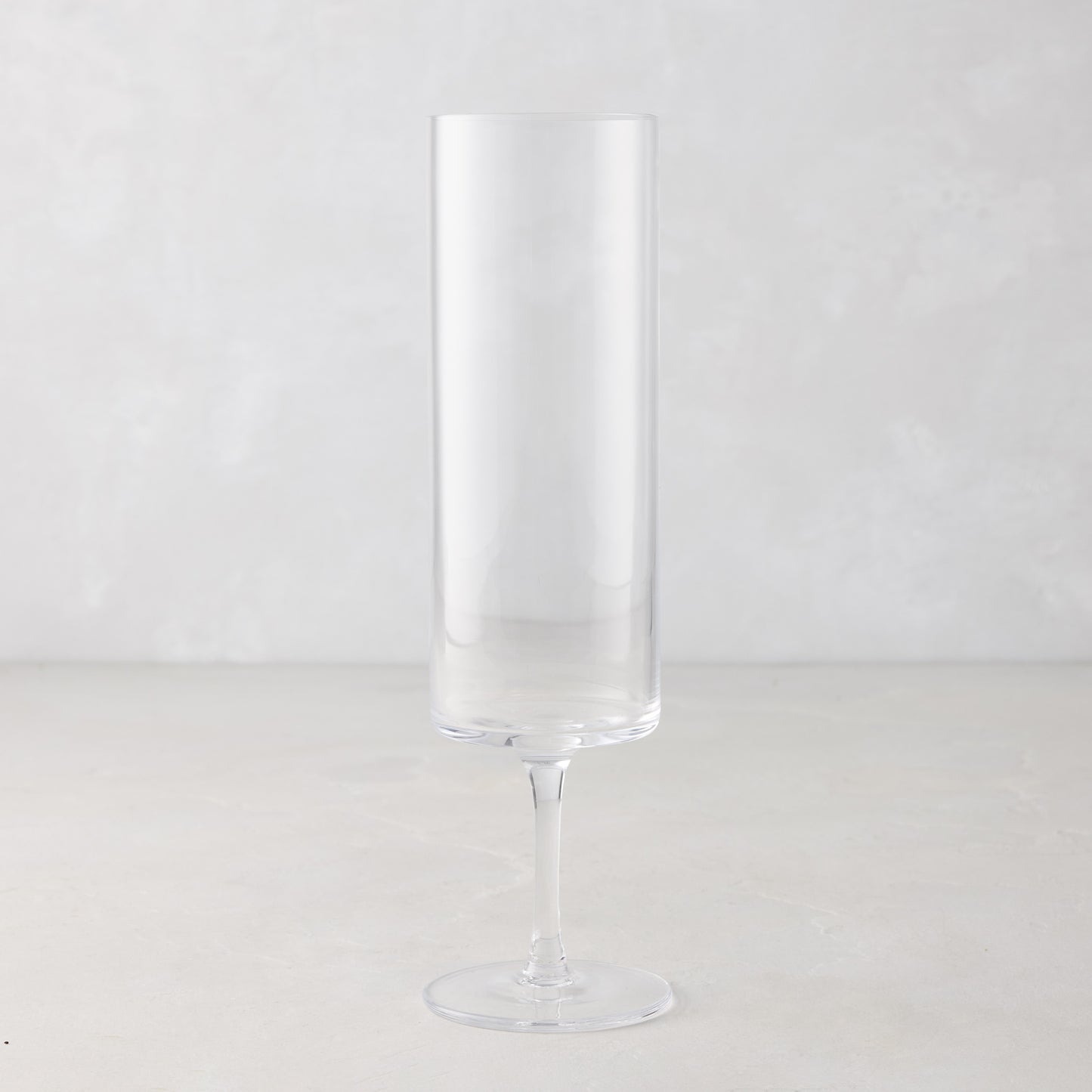 Clear Hugo Stemmed Champagne Flute, 2"Dia x 8.3"H, made of glass, with a modern, chic design.