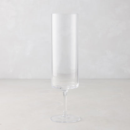 Clear Hugo Stemmed Champagne Flute, 2"Dia x 8.3"H, made of glass, with a modern, chic design.