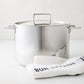 Italian 18/10 stainless steel stock pot with lid and two side handles, 9.5"Dia x 7"H, 6.5 Liters.