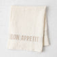 Khaki "Bon Appetit" White Linen Napkin