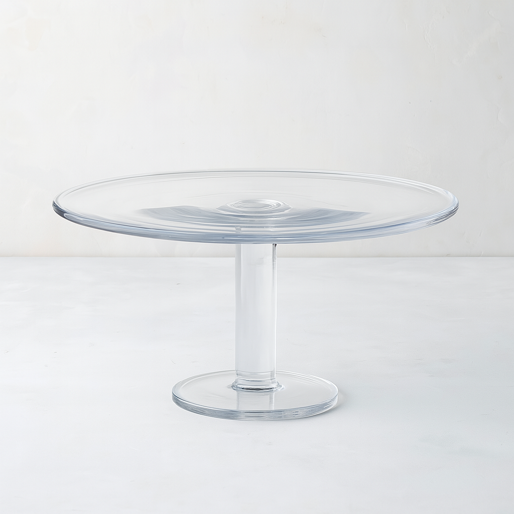 Klara Large High Clear glass cake stand, 12"Dia x 7.5"H, simple timeless design.