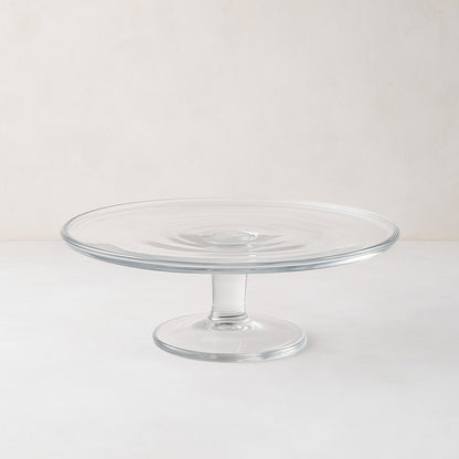 Clear Klara Small Glass Cake Stand, 9.5"Dia. x 4"H, simple timeless design.