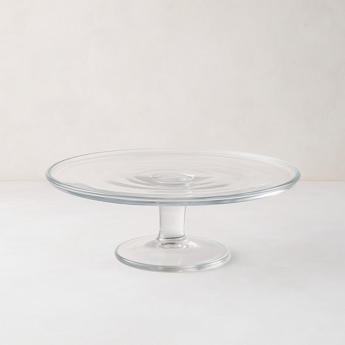Clear Klara Small Glass Cake Stand, 9.5"Dia. x 4"H, simple timeless design.