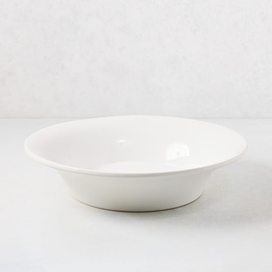 Lagos white ceramic serve bowl with a slightly flared edge, 14.6"Dia.