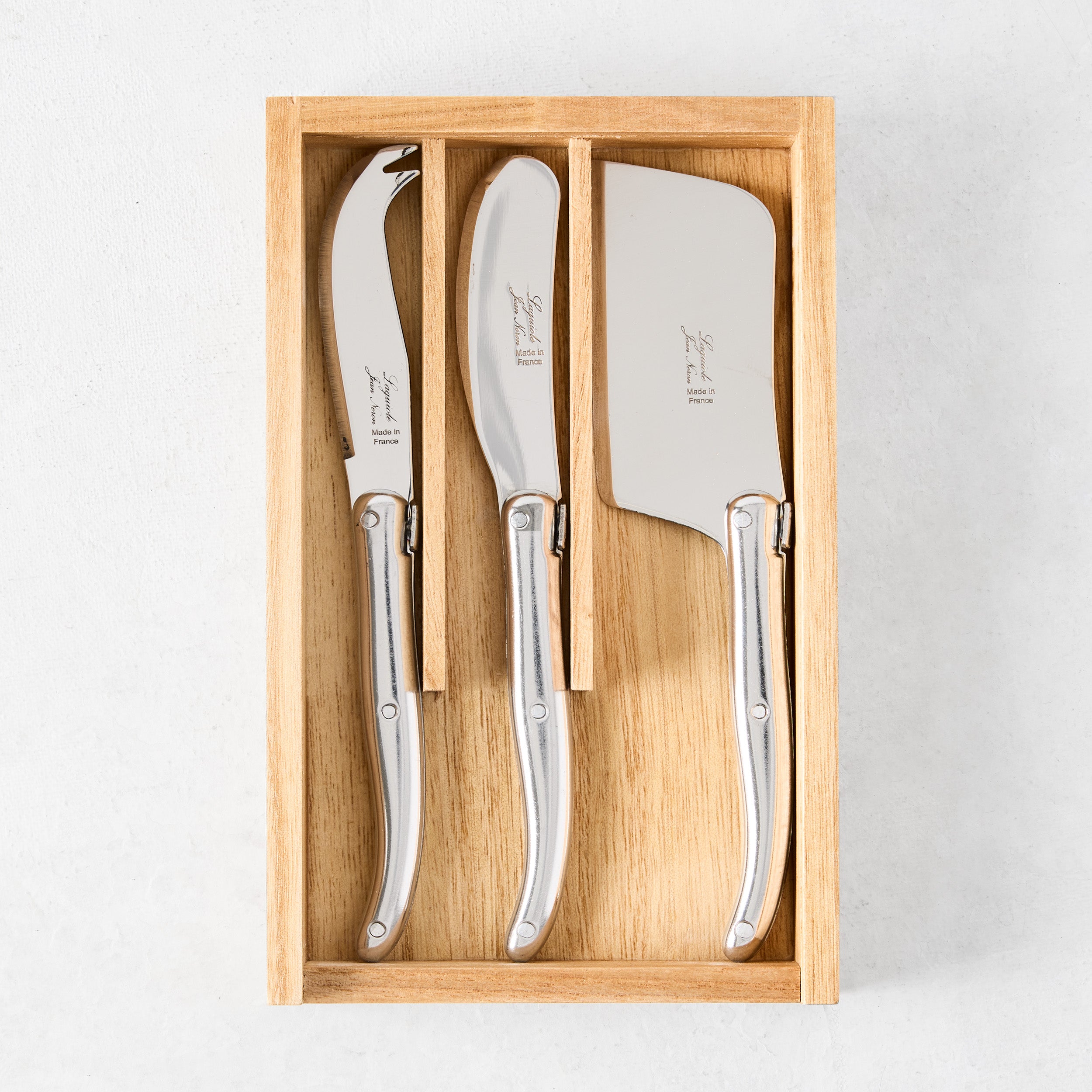 Laguiole Stainless Steel 3-Piece Cheese Knife Set - Default Title - Hudson Grace