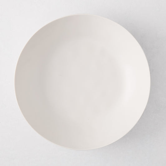 Laguna Melamine Low Bowl, off-white, 9" diameter, casual style.