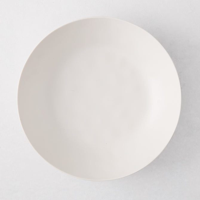 Laguna Melamine Low Bowl, off-white, 9" diameter, casual style.