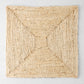 Lanai Natural Abaca Woven Square Placemat, 15" with concentric square pattern.