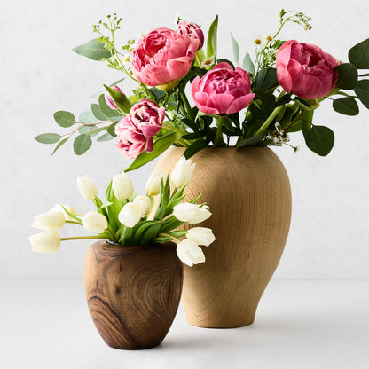 Large Decorative Cedar Wood Vase