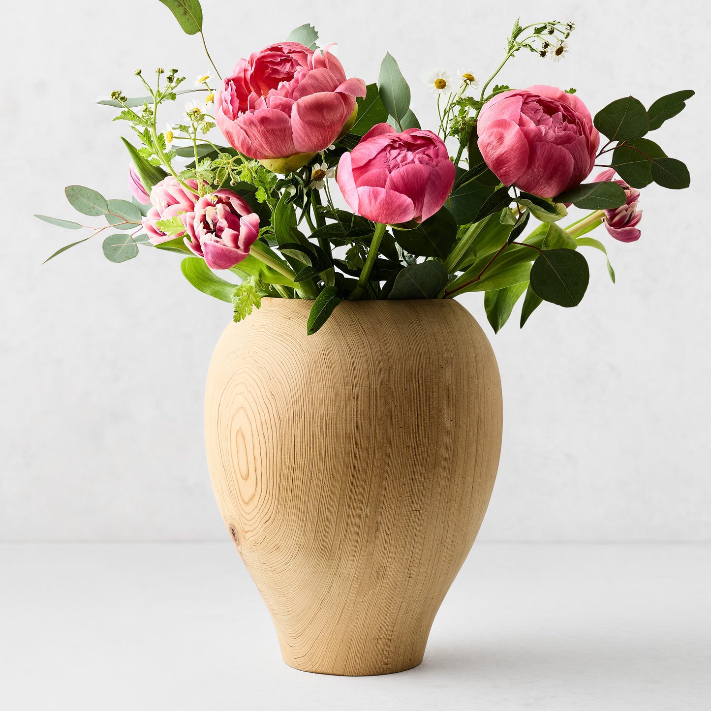 Large Decorative Cedar Wood Vase