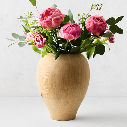 Large Decorative Cedar Wood Vase