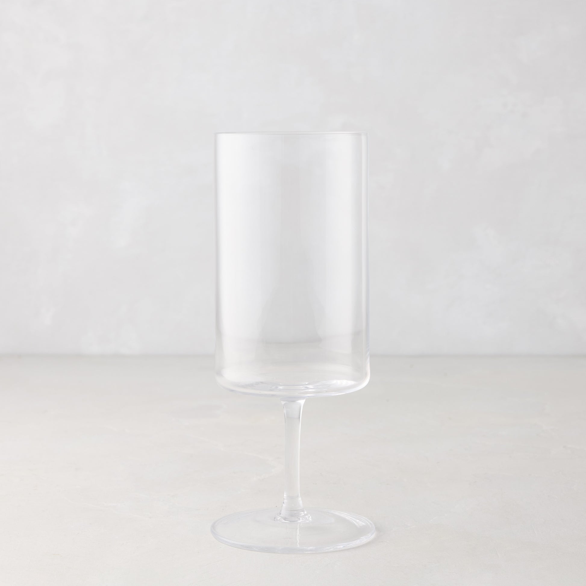 Large Hugo Stemmed Wine Glass, clear glass, modern sleek design, 2.7"Dia x 7"H.