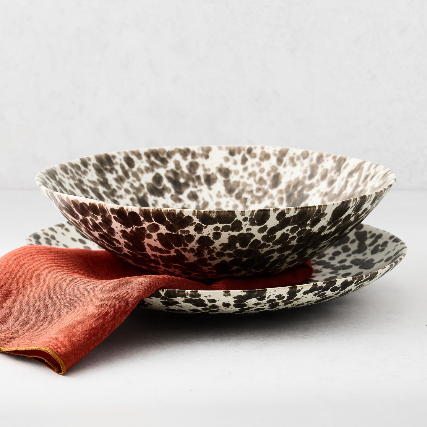 Large Nuno Splatter Stoneware Serve Bowl