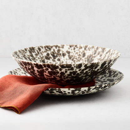 Large Nuno Splatter Stoneware Serve Bowl