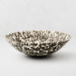 Large Nuno Splatter stoneware serve bowl, pale cream with unique brown spots.