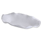 White luxury melamine oval centerpiece with sculptural, wavy edges.
