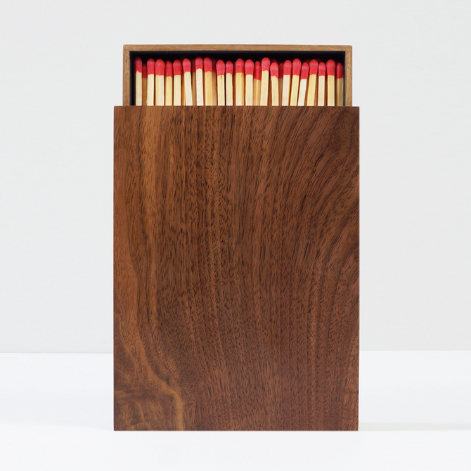 Large Oversized Walnut Wood Matchbox